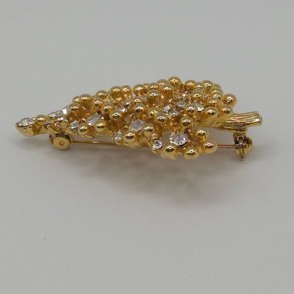 Eisenberg Brooch Gold Tone Christmas Tree White Lights Holiday Joy Festive Pin - Picture 9 of 16